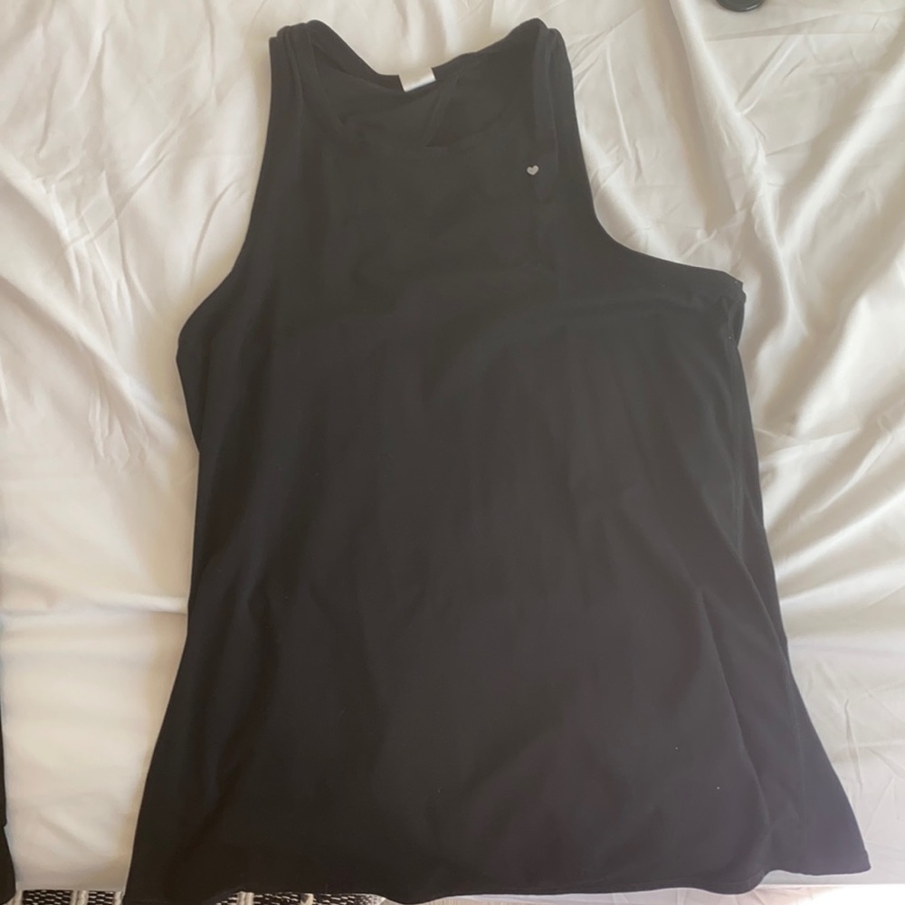 Black athletic open back tank